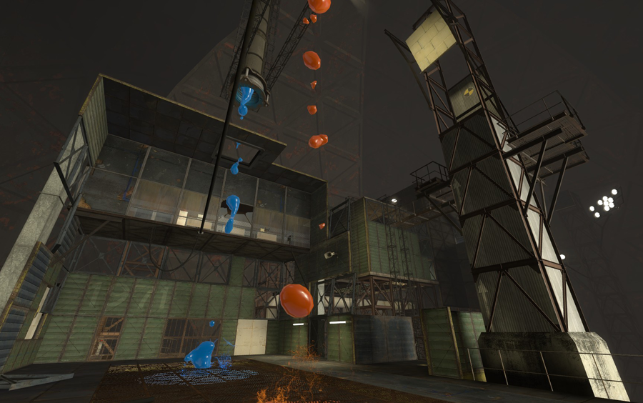 An old-Aperture-style science sphere for <i>Portal 2</i> focused on the use of mobility gels.